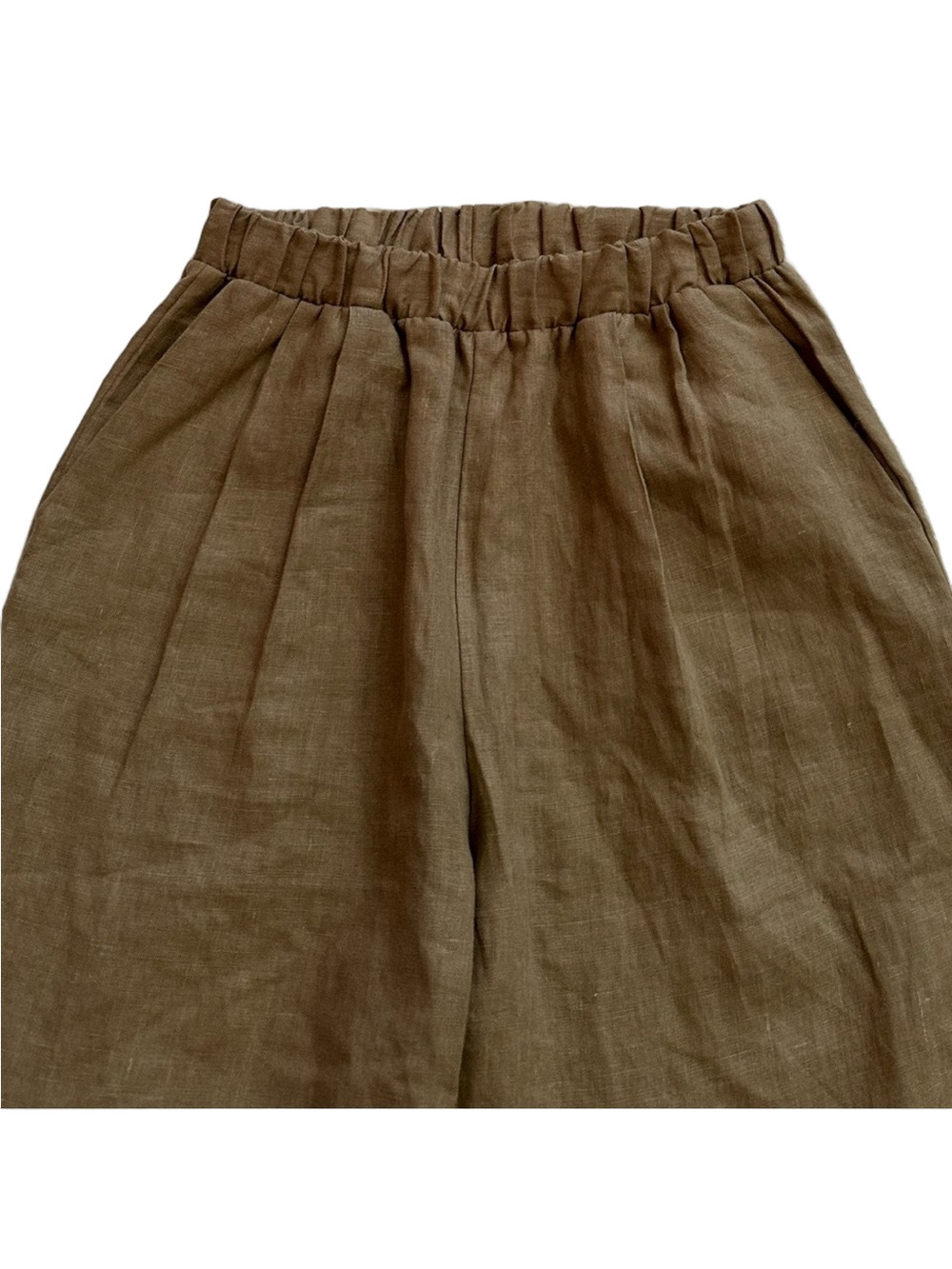 OZMA Olive Green Wide-Leg Linen Pants - Picture 7 of 10